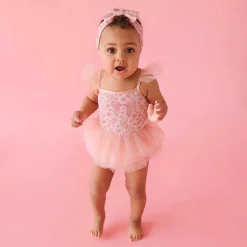 Posh Peanut Tulle Smocked Bodysuit Dress Cheap