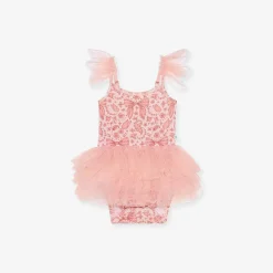 Posh Peanut Tulle Smocked Bodysuit Dress Cheap