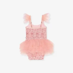 Posh Peanut Tulle Smocked Bodysuit Dress Cheap