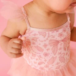 Posh Peanut Tulle Smocked Bodysuit Dress Cheap