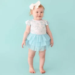 Posh Peanut Tulle Smocked Bodysuit Dress New