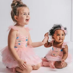 Posh Peanut Tulle Smocked Bodysuit Dress Flash Sale