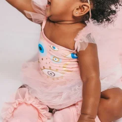 Posh Peanut Tulle Smocked Bodysuit Dress Flash Sale