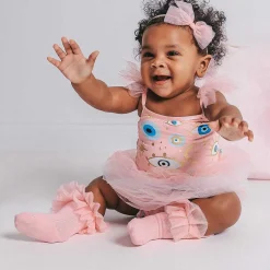 Posh Peanut Tulle Smocked Bodysuit Dress Flash Sale