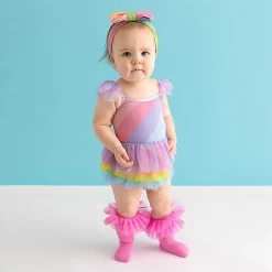 Posh Peanut Tulle Smocked Bodysuit Dress Online