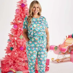 Posh Peanut Women'S Short Sleeve Scoop Loungewear Fashion