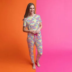 Posh Peanut Women'S Short Sleeve Scoop Loungewear Fashion