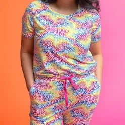 Posh Peanut Women'S Short Sleeve Scoop Loungewear Fashion