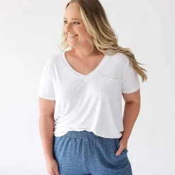 Posh Peanut Women'S White V-Neck Tee Best