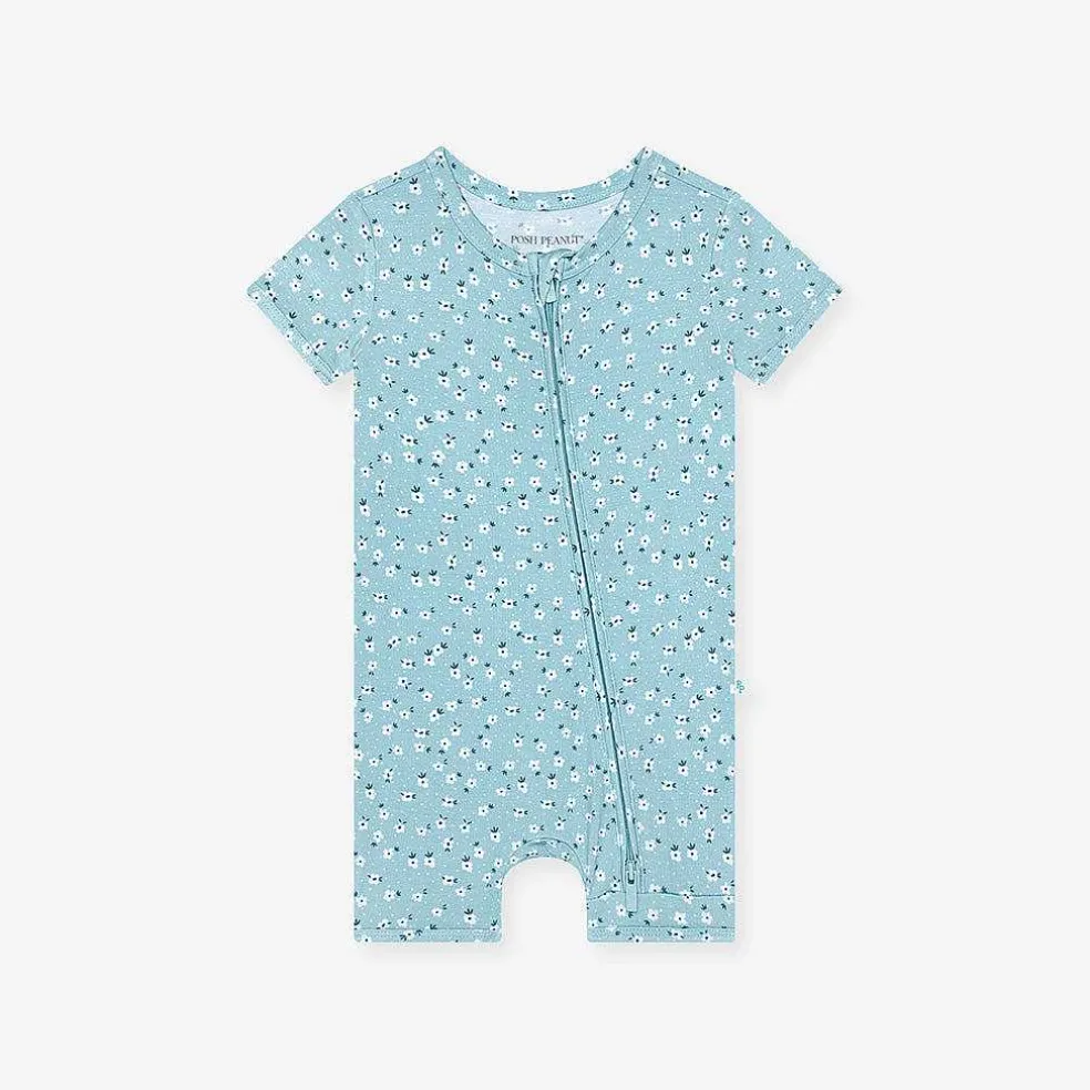 Posh Peanut Zippered Romper Hot